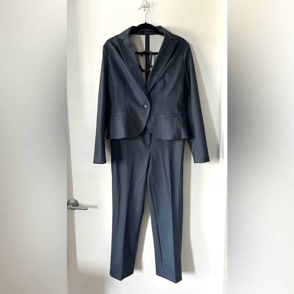 Amanda Chelsea Women 2 Piece Suit Set Blazer sz M and Pants sz 6 Houndstooth